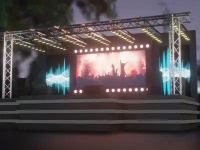 Entertainment Concert Stage 3D Model 3D model