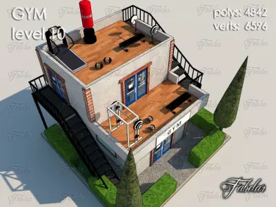 Gym Level Low-poly 3D model