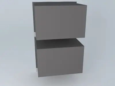Oven stainless steel with two drawers 3D model