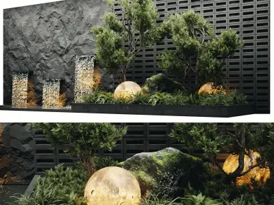 Waterfall fountains 3D model