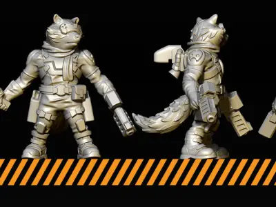 Space Raccoon 3D print model