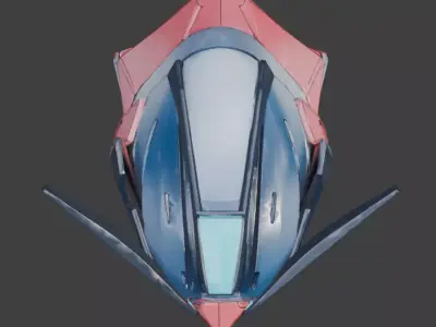 Cyber-Mecha Guardian Helmet 3D Model Low-poly 3D model