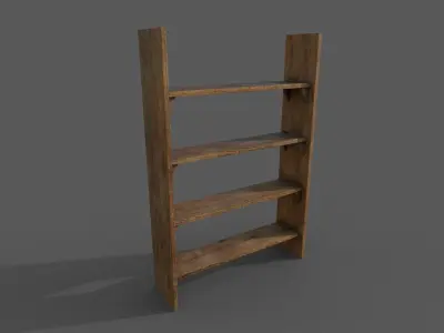 Wooden closet Low-poly 3D model Low-poly 3D model