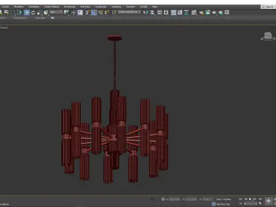 GOLD AND WHITE GLASS CHANDELIER Low-poly 3D model