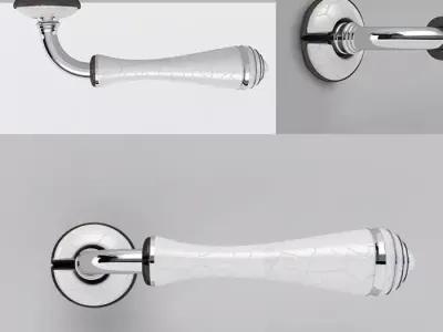 Handle door with chrome finish 3D model