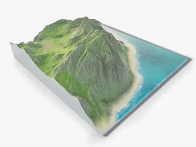 Terrain and Beach  3D model