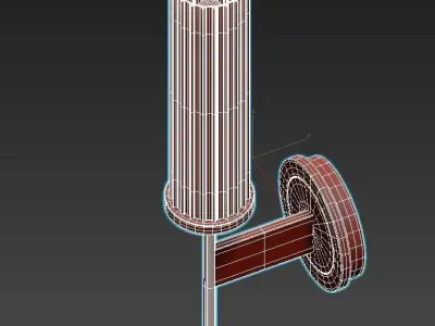 bulrush wall sconce with clear glass tube 3D model