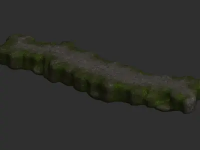 Rock Walkway 2 - Moss 1 Low-poly 3D model