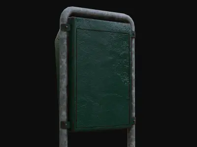 Low-Poly Dutch Outdoor Trash Bin Low-poly 3D model