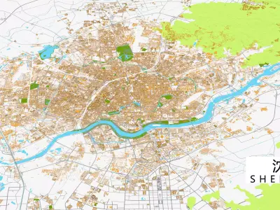 ShenYang City urban planning maq 3D Topography terrain  3D model
