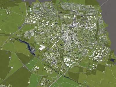 Malm Sweden 50x50km 3D City Map 3D model
