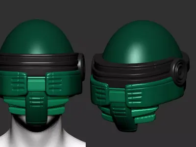 helmet high poly sculpt 3d printable  3D model 97