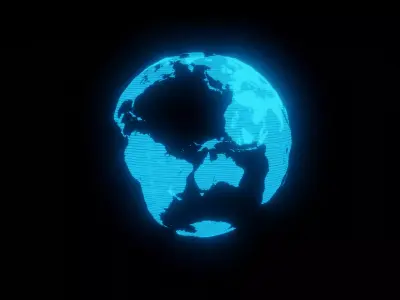 3D Futuristic  Hologram Globe - Futuristic Sci-fi Earth Low-poly 3D model