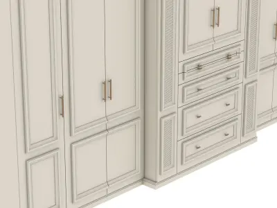 Wardrobe with drawers and doors 3D model purchase