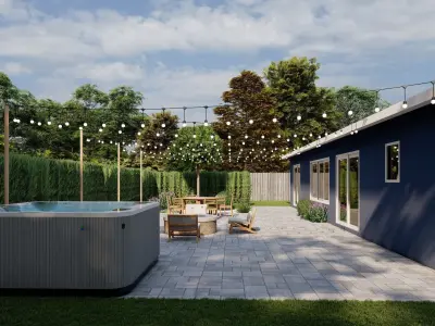 3D Exterior Scene 3D model design garden and landscape 3D model 4