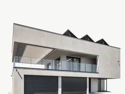 Modern house 18 at night 3D model