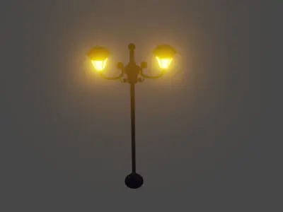 Road Lamp Low-poly 3D model