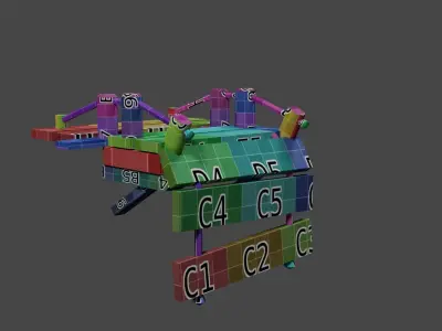Port Bridge stylized - Puente roto estilizado Low-poly 3D model