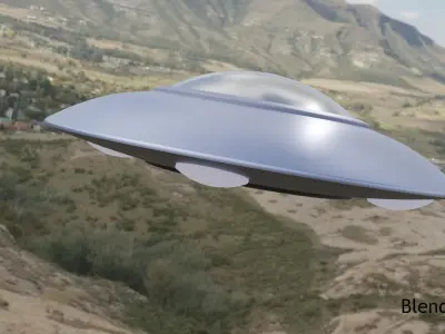 Classic Flying Saucer Low-poly 3D model