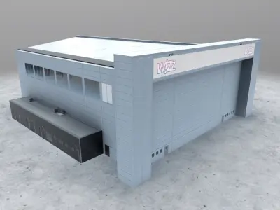 LHBP Hangar 4 Low-poly 3D model