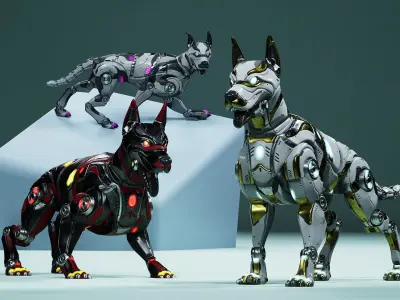 Sci-Fi Dog Low-poly 3D model