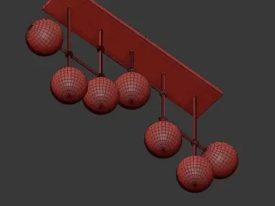 Linear set of balls 3D model