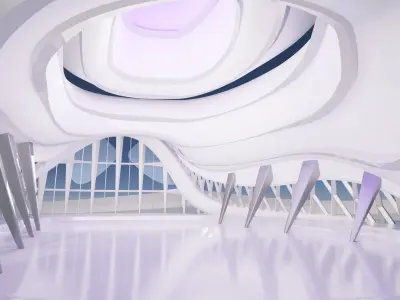 Sci fi Futuristic Exbition Interior 3D 3D model