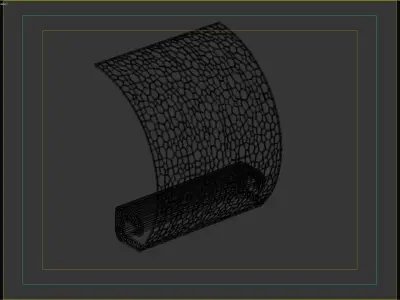 Modern Bench with Perforated Metal Shade 3D model
