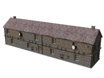 Urban City building 05 Low poly two versions Low-poly 3D model