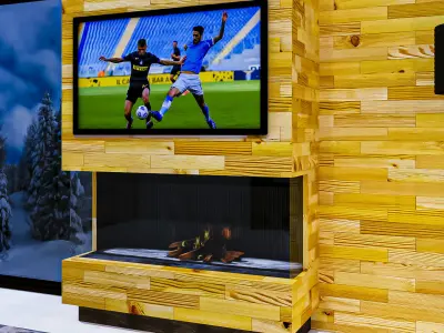 Fireplace with Window Free 3D model