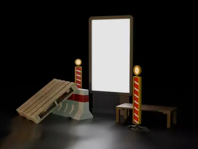 Street Props Low-poly 3D model