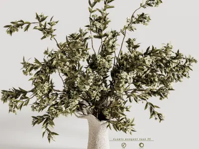 plants bouquet vase 35 3D model