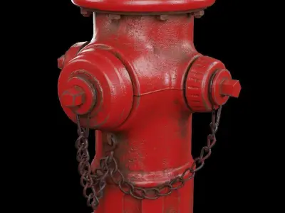 Fire Hydrant 3 Colours  Dirty Clean Low-poly 3D model