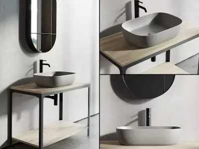 Scarabeo Ceramiche ABLE Single Vanity Unit Set 1 Low-poly 3D model