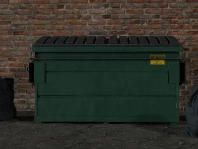 Dumpster trash can Low-poly 3D model buy