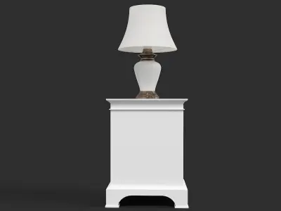 Bedside lamp and bedside table 3D model