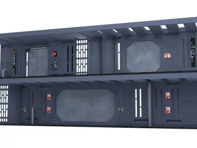 Death Star hallway walls and doors - 1-12 scale Blackseries 3D Model Pack