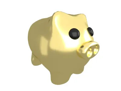 Piggy Bank V1 Pack 02 Low-poly 3D model