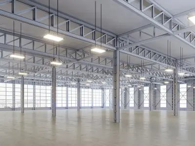 low poly interior warehouse 21 3D model