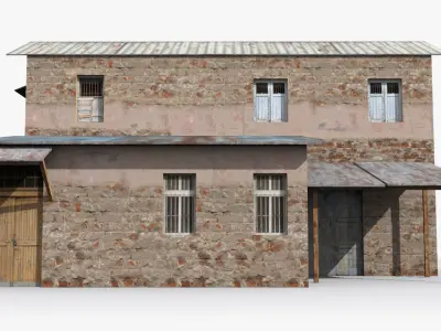 Slum j old stone house Low-poly 3D model