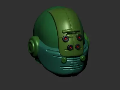 helmet high poly sculpt 3d printable ver 7 3D model 3D model 123