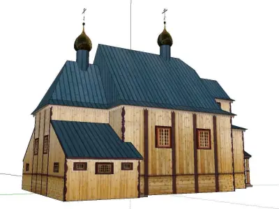 Architecture-Religion-God-Culture-Temple-051 wooden church 3D model