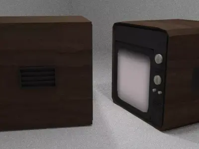 Two - Lowpoly-Old Television 3d Model-Game-Ready Low-poly 3D model