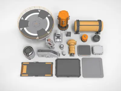 sci-fi Architecture kitbash 34 3D model