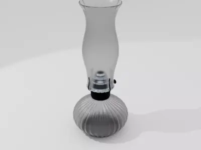 Vintage Oil Lamp Low-poly 3D model