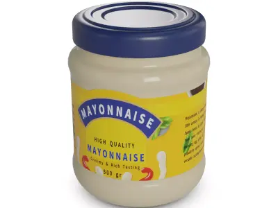 Mayonnaise Mayonnaise Low-poly 3D model