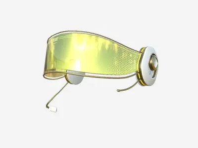 SciFi Glasses H06 White Gold - Character Design Fashion Low-poly 3D model