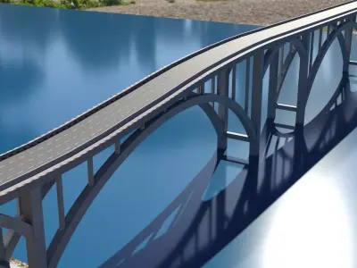 Modular Bridge Low-poly 3D model