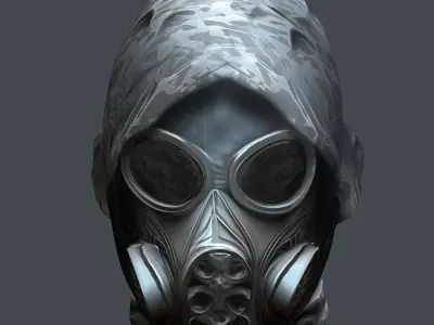 helmet Gas mask 3d model military combat Low-poly Low-poly 3D model purchase