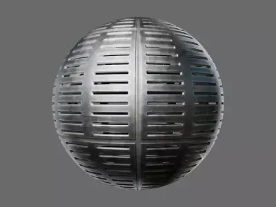 Square Tile Metal Grate Seamless PBR Material Texture